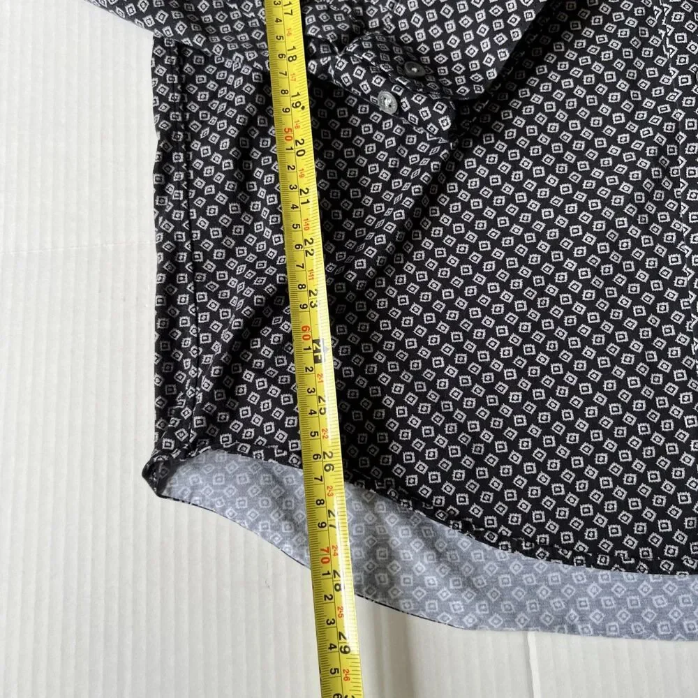 BUGATCHI Sz XL Men's Long Sleeve Button Down Gray 8-way Stretch EXCELLENT